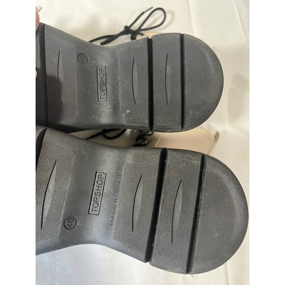 Topshop Ava Women BOOTS Platform Combat Leather size 10.5 $180 - Picture 10 of 12